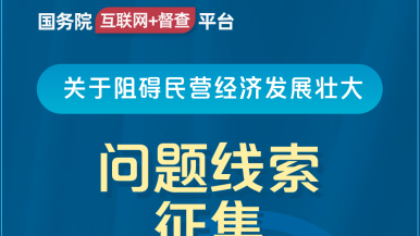 日逼逼操骚逼视频国务院“互联网+督查”平台公开征集阻碍民营经济发展壮大问题线索